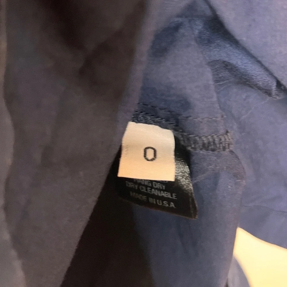 GREI. New York Navy Blue Cotton Band Collar Short Sleeve Tunic Dress Size 0 - Picture 6 of 7